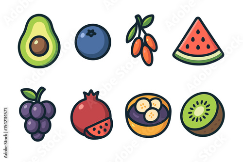 Colorful assortment of fresh fruits arranged in a creative pattern showcasing health and vibrancy