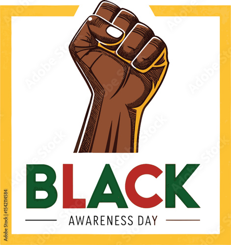 Black awareness day graphic illustration fist power