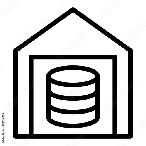 Data warehouse icon. Vector line icon