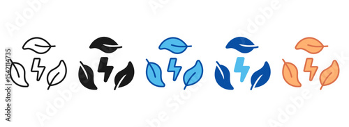 Renewable Energy Icon Set Multiple Style Collection