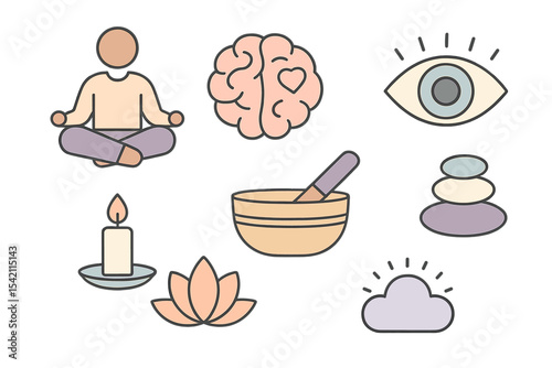 Explore mindfulness and meditation concepts through calming visual elements for wellness and relaxation practices