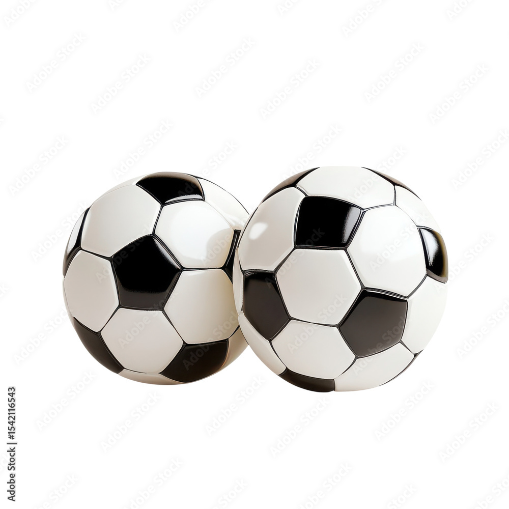Two soccer balls together isolated on transparent background Two soccer balls together isolated on transparent background