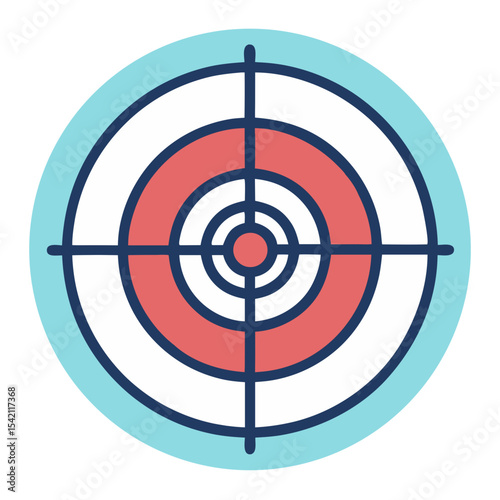 Stylized target vector graphic with light blue ring and crosshairs design