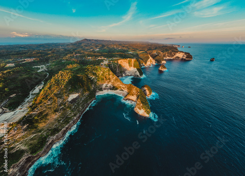 Kelingking Beach aerial shot, Nusa Penida