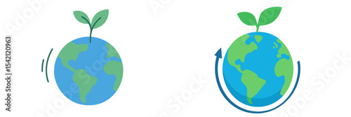 Earth with sprouts symbolizes environmental conservation and sustainability efforts in modern society