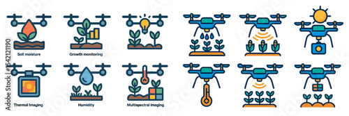 Innovative agricultural drones showcasing advanced monitoring technologies for crop health and environmental conditions