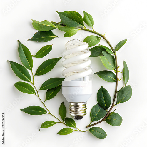 Eco-Friendly LED Bulb with Green Leaf Design