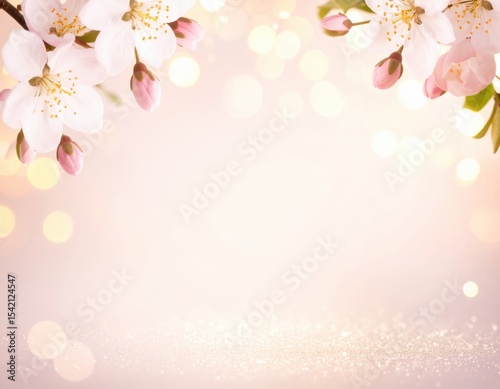 Blossoming cherry flowers serene garden nature beauty soft focus peaceful ambience spring vibes for relaxation and inspiration