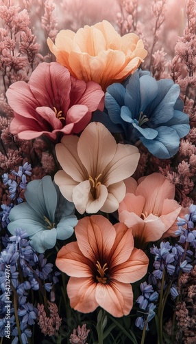 Vibrant Floral Arrangement In Pastel Colors