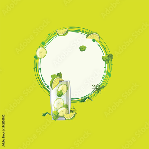  Lime juice Character on White Background