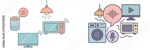 Smart home devices enhancing modern living spaces with connected technology for convenience and efficiency