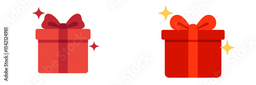 Two vibrant gift boxes with ribbons and sparkling accents showcase festive spirit and celebration