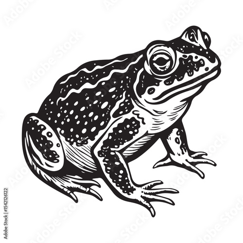 Frog silhouette vector illustration logo sticker