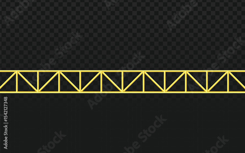 A bright yellow metal truss structure, forming a horizontal beam, presented with a clean, industrial aesthetic for construction, engineering, or event staging themes.