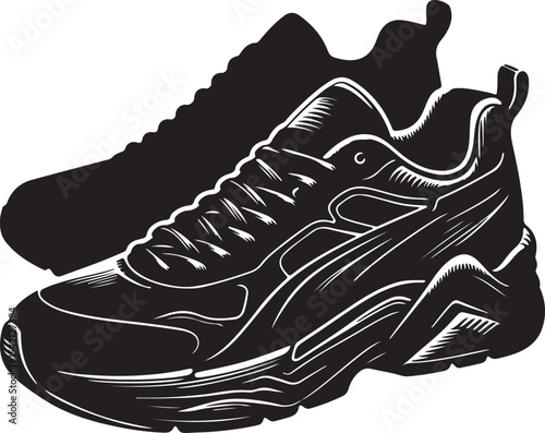 A silhouette shoe vector