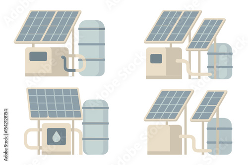 Solar energy systems with panels and water storage tanks for efficient power generation