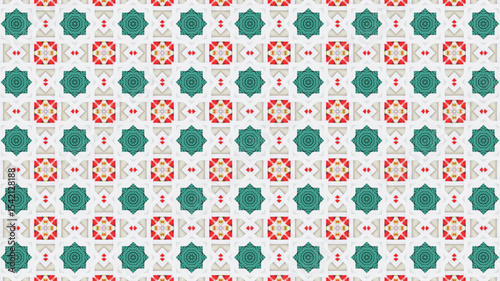 Abstract and geometric Seamless Pattern design suitable for fabric or wrapping paper.