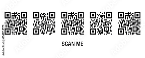 Fake QR -code set of vector illustration. Fake QR -code Vector illustration for design and layouts. Vector illustration