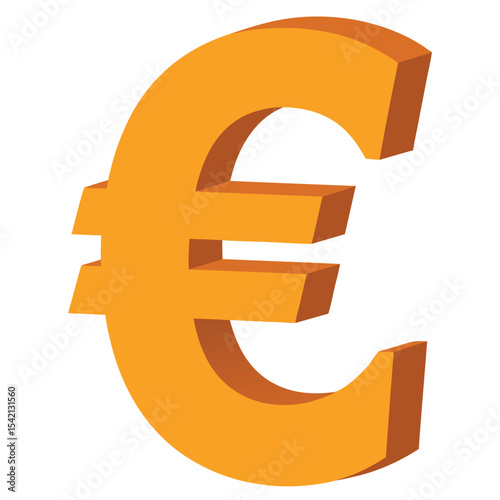 Vibrant 3D Euro Symbol in Bright Orange Representing Finance, Money, and Economic Concepts in Europe
