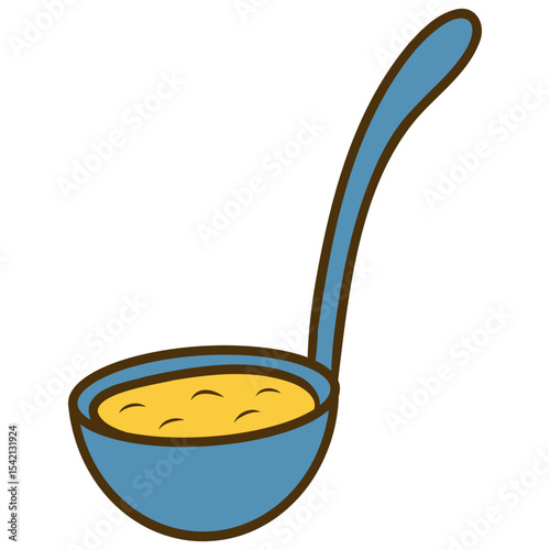 ladle with soup icon illustration