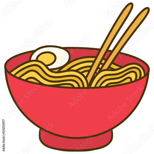 bowl of ramen noodle vector illustration
