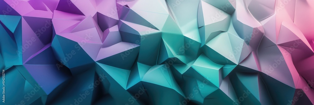 Fototapeta premium Abstract geometric pattern of vibrant, overlapping triangles (2)