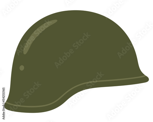 Protective Army Helmet in Green Color Representing Defense and Soldier Equipment for War Situations