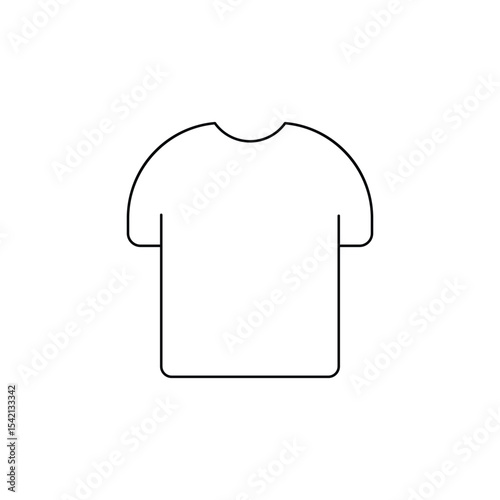 T shirt silhouette isolated on white background.