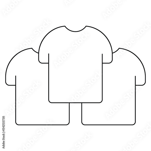 T shirt silhouette isolated on white background.