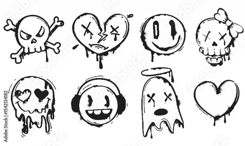 Spray Paint Graffiti Faces.eps