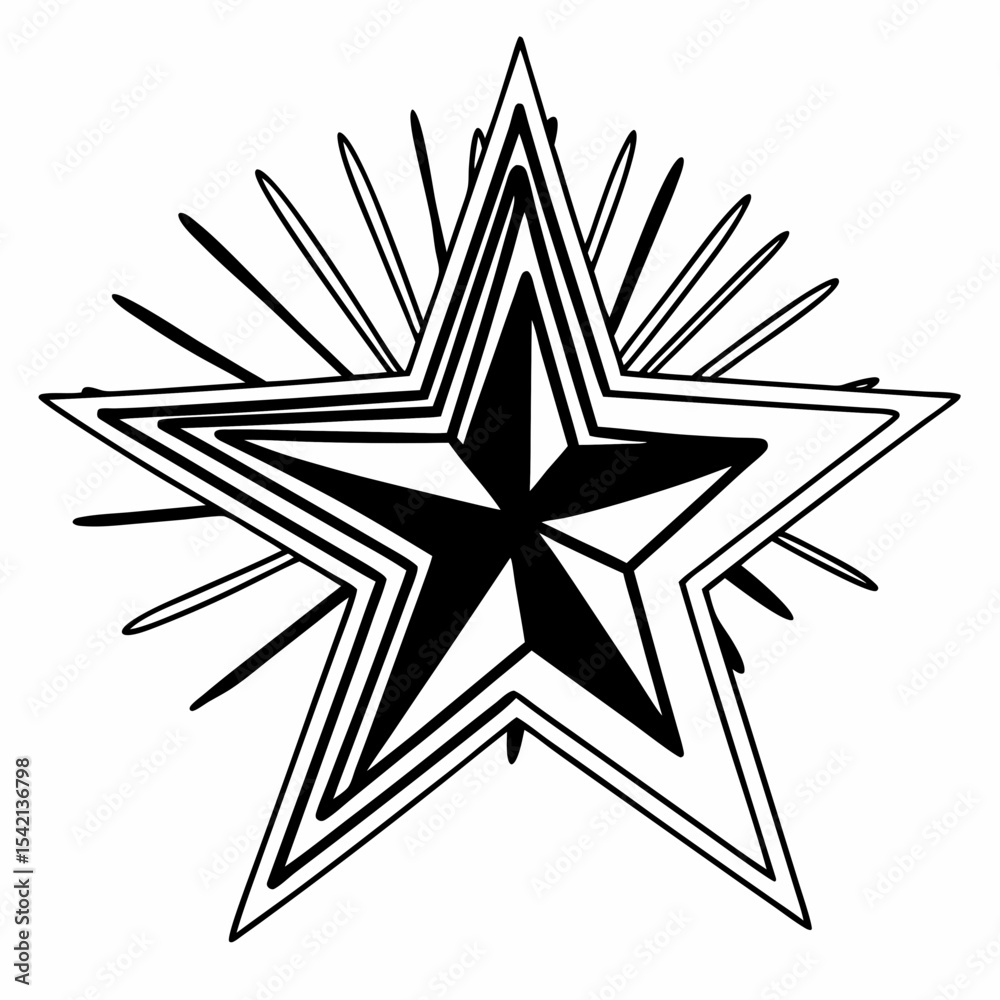 Obraz premium black and white star