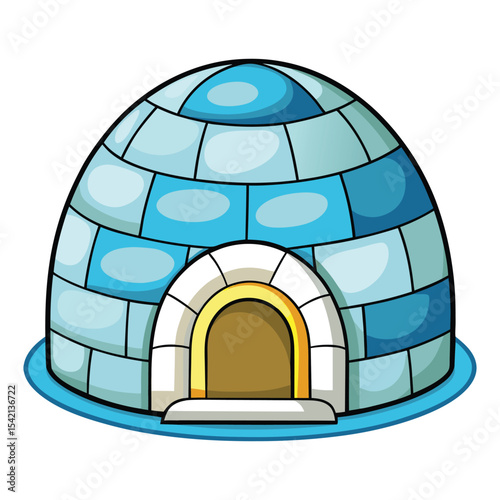 Igloo clipart flat design on white background