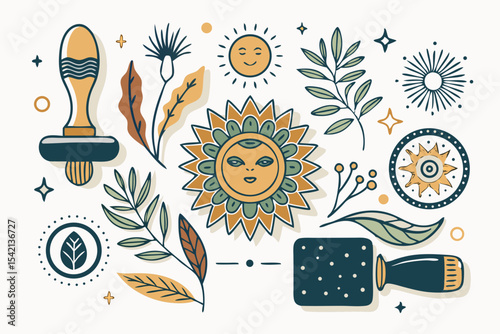 boho stamping tool moon plant
