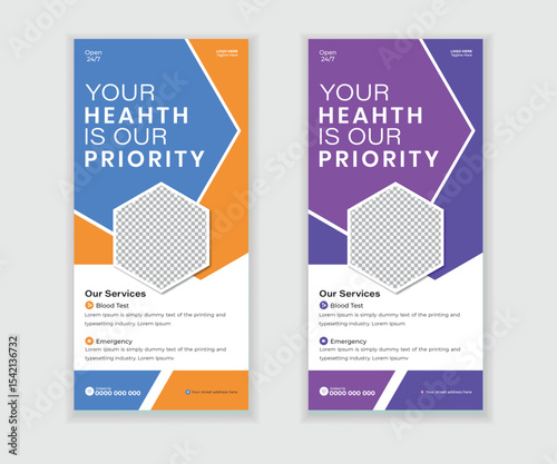 Medical Roll Up or DL ​​Flyer and Rack Card Design Template for your business