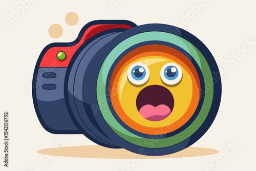 camera lens shocked eyes