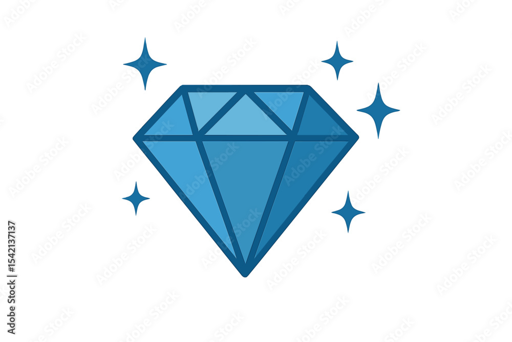 Beautiful blue diamond with sparkling effects, perfect for jewelry designs or digital art elements Beautiful blue diamond with sparkling effects, perfect for jewelry designs or digital art elements