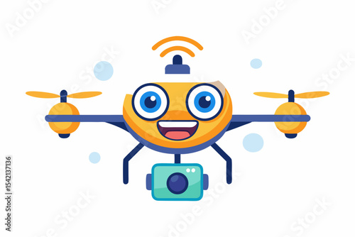joyful drone blinking eyes emoji camera
