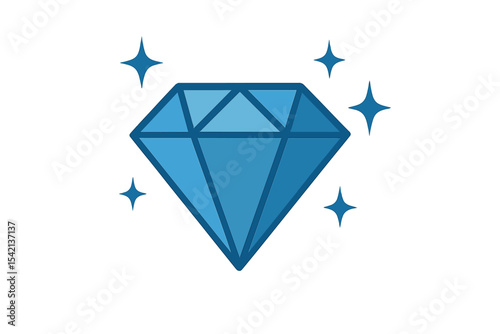 Beautiful blue diamond with sparkling effects, perfect for jewelry designs or digital art elements