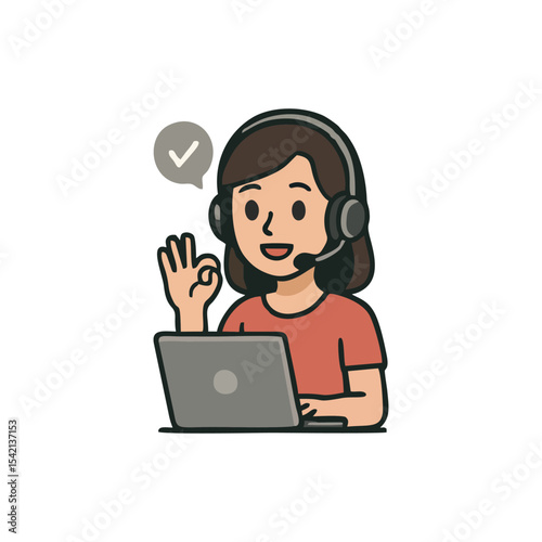 Customer support attractive female worker providing online help for business office assistant communication service technology consultant representative virtual team helpdesk