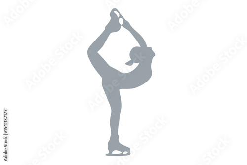 Elegant ice skater performing a perfect spiral in a graceful display of skill on the rink