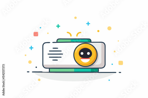 projector happy face pixel beam