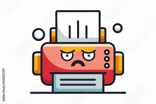 printer jammed paper frustrated face
