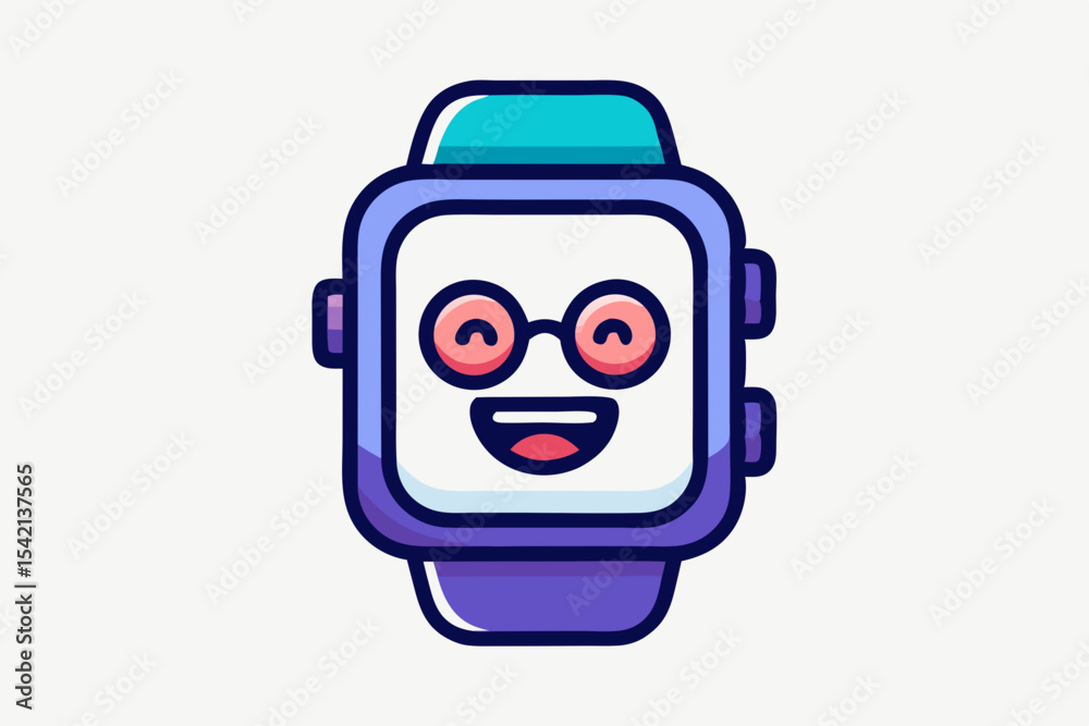 Obraz premium smartwatch winking funny alert icons