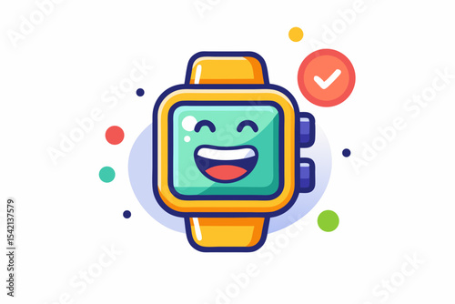 smartwatch laughing joyful expression icon