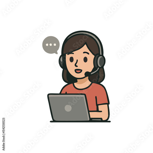 Customer support happy woman assistant working at desk providing online communication service helpdesk virtual business consultant technology call center representative