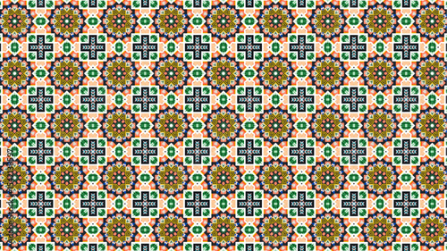 Abstract and geometric Seamless Pattern design suitable for fabric or wrapping paper.