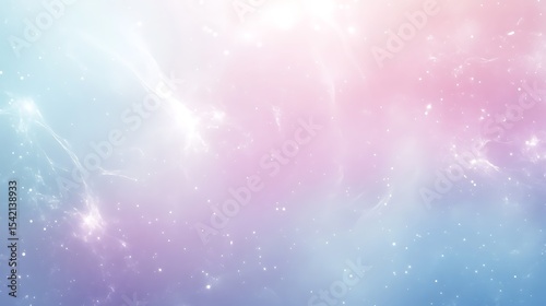 Pastel sky galaxy background with nebula clouds and stars for dreamy, ethereal designs