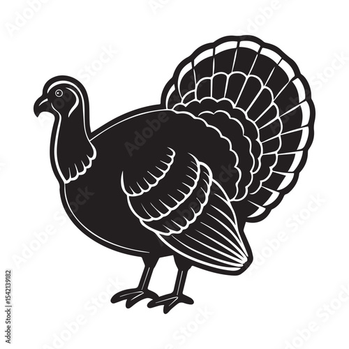 Turkey silhouette vector illustration logo sticker