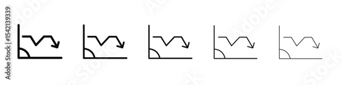 Arrow trend-down icon Symbol concept for web design.simple line vector icon. logo illustration.