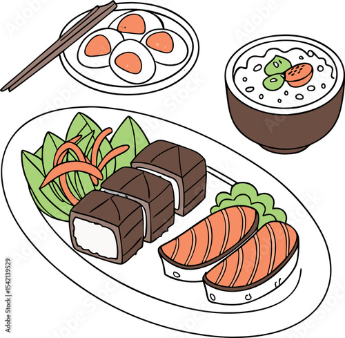 set of different food icons design